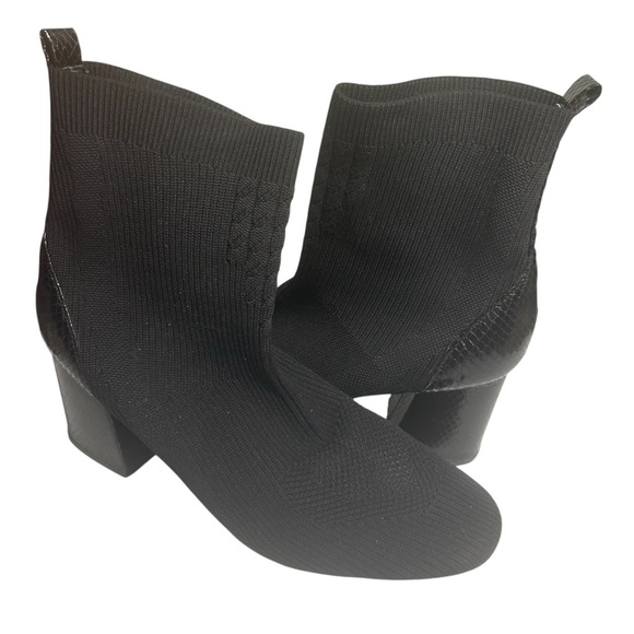 Jane and the Shoe Cherry Black Pull on Booties Sz 8 - Picture 8 of 14